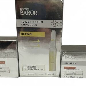 Babor Anti Aging Set Retinol Ampoules + AHA Peel Pads + Detox Vitamin Cream NEW